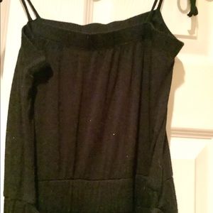 Vintage Havana black jumpsuit, small, cotton, spaghetti tie straps with side bow